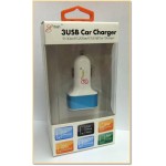 Emaan- 3-in-1 USB Car Adapter - BLUE
